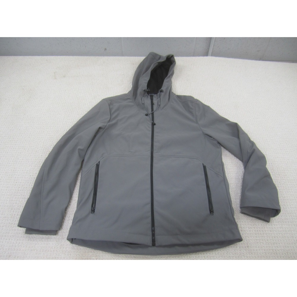 Zara Mens Jacket Medium Gray Full Zip Up Casual Soft Shell Outdoors‎ Hoodie